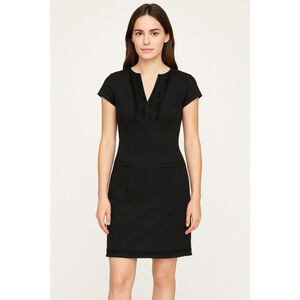 Nanette Lepore Black Fringe Trim Holiday Party Dress Size 4